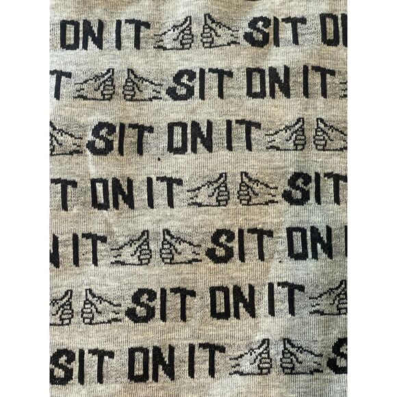 Vintage Knit Fabric "SIT ON IT" Novelty Humor Funny 1980s Poly/Cotton 1.25 Yards - Picture 1 of 5